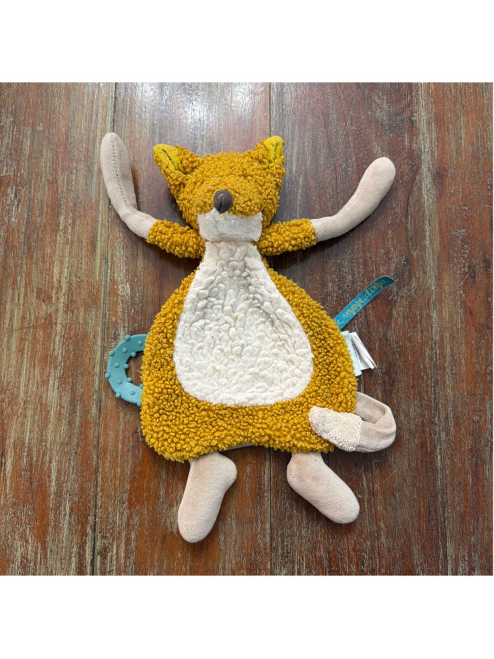 Moulin Roty Le Voyage d'Olga Chaussette Fox Lovey Security Blanket Teether Plush